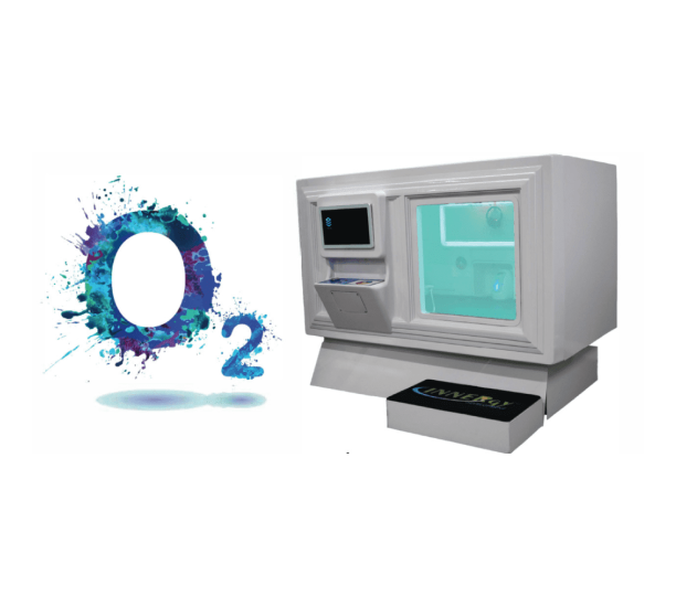 A machine with the word o2 next to it.